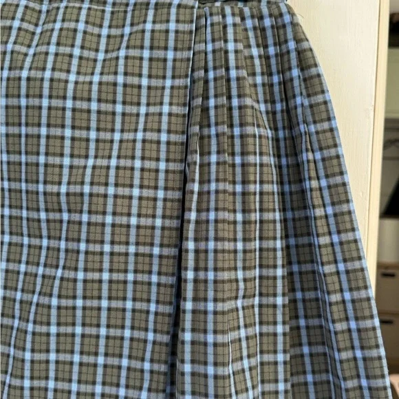 Wild Fable Skirt Womens Medium Green Blue Plaid Pleated Wrap A-Line Casual - Picture 3 of 5
